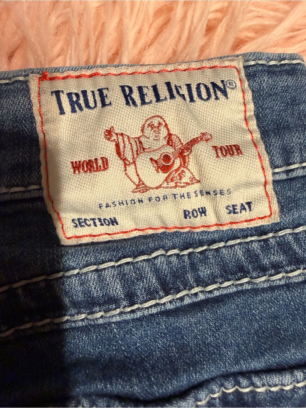 True Religion Blue Denim Jeans with White Label